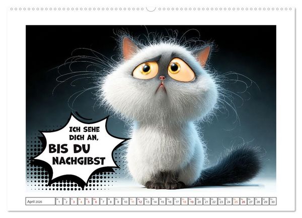 Produktbild: Katzenhumor im Blick (Wandkalender 2026 DIN A2 quer), CALVENDO Monatskalender