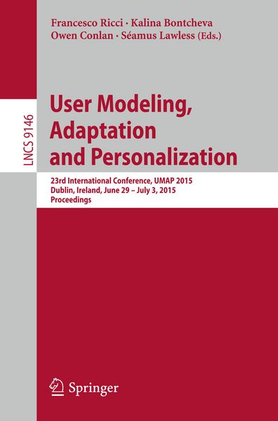 Produktbild: User Modeling, Adaptation and Personalization