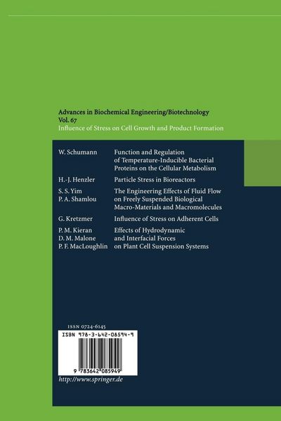 Produktbild: Influence of Stress on Cell Growth and Product Formation