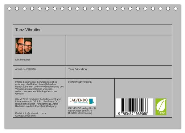 Produktbild: Tanz Vibration (Tischkalender 2026 DIN A5 quer), CALVENDO Monatskalender