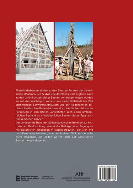 Produktbild: S&uuml;dwestdeutsche Beitr&auml;ge zur historischen Bauforschung / Firstst&auml;nderbauten