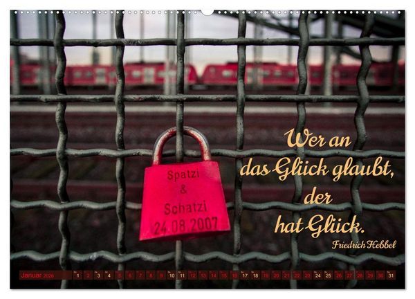 Produktbild: Liebesschl&ouml;sser, Ich liebe Dich (Wandkalender 2026 DIN A2 quer), CALVENDO Monatskalender