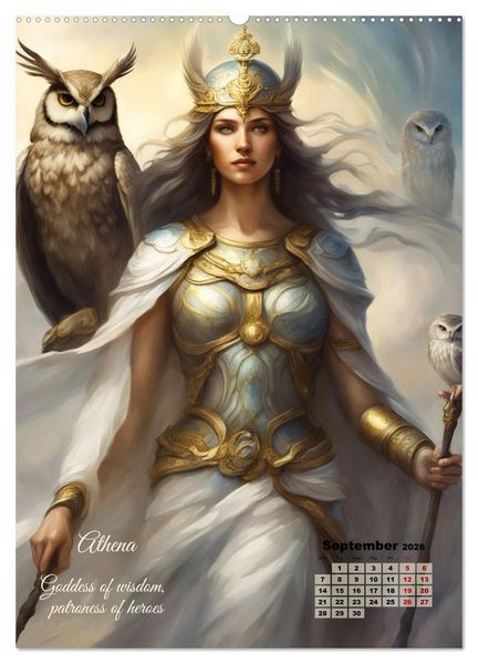 Produktbild: Gods of Greek mythology (High Quality Premium Wall Calendar 2026 DIN A2 portrait),CALVENDO 12 Month Wall Calendar