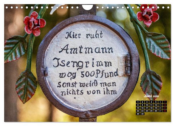Produktbild: Lustige Marterlspr&uuml;che (Wandkalender 2026 DIN A4 quer), CALVENDO Monatskalender