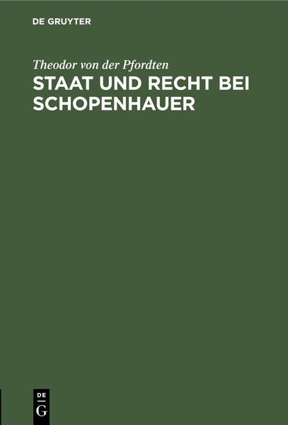 Produktbild: Staat und Recht bei Schopenhauer