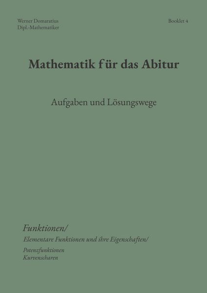 Mathematik für das Abitur, Taschenbuch von Werner Domaratius, BoD – Books on Demand, 9783695726882