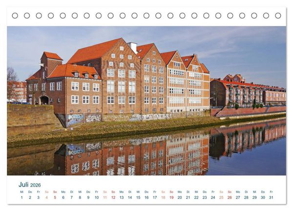 Produktbild: Moin aus Bremen. Herzlich willkommen in unserem Dorf mit Stra&szlig;enbahn (Tischkalender 2026 DIN A5 quer), CALVENDO Monatskalender