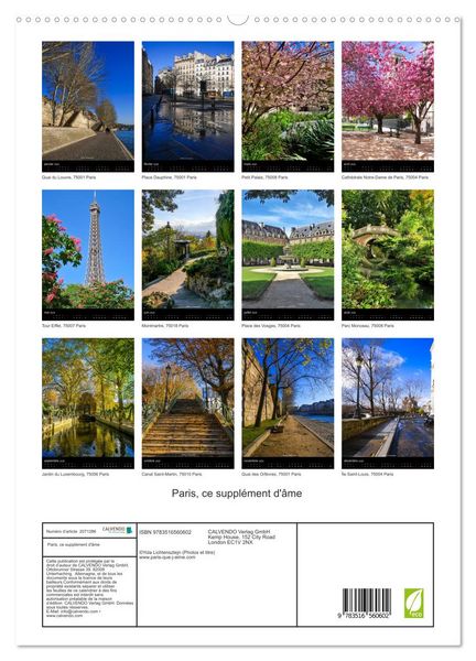 Produktbild: Paris, ce suppl&eacute;ment d'&acirc;me (Calendrier mural 2026 DIN A2 horizontal) calendrier de bureau
