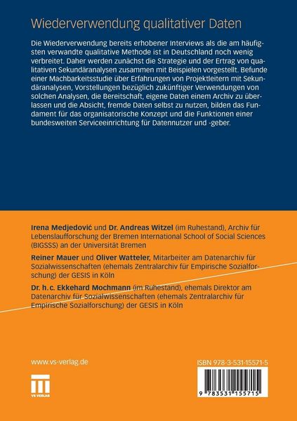 Produktbild: Wiederverwendung qualitativer Daten
