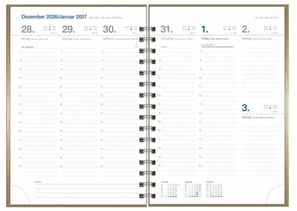 Produktbild: Wochen-Cheftimer A5, Alu gold 2027
