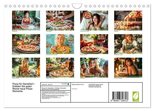 Produktbild: Pizza f&uuml;r Genie&szlig;er! - Erleben Sie jeden Monat neue Pizza-Momente (Wandkalender 2026 DIN A4 quer), CALVENDO Monatskalender