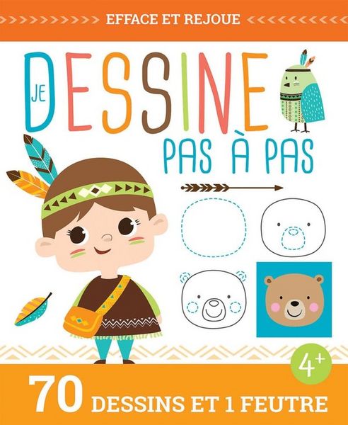 Produktbild: Je dessine pas &agrave; pas : 70 dessins et 1 feutre 4+