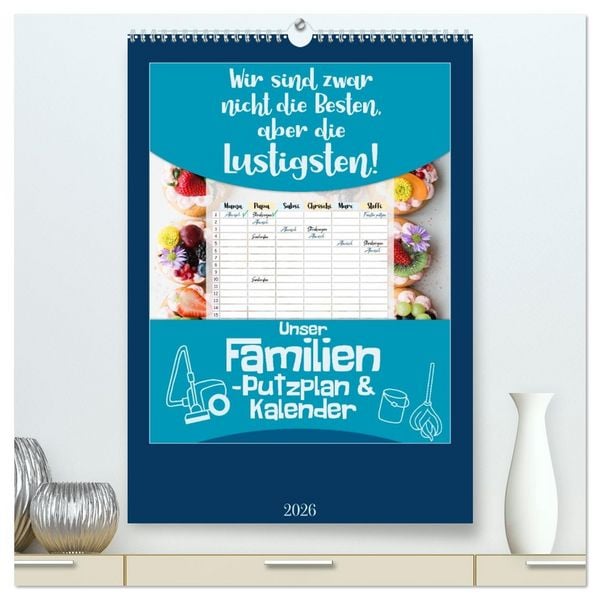 Produktbild: Unser Familien-Putzplan & Kalender 2026 (hochwertiger Premium Wandkalender 2026 DIN A2 hoch), Kunstdruck in Hochglanz
