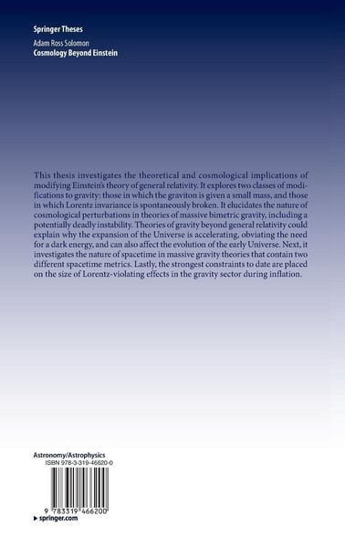Produktbild: Cosmology Beyond Einstein