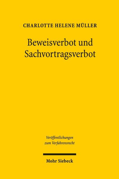 Produktbild: Beweisverbot und Sachvortragsverbot