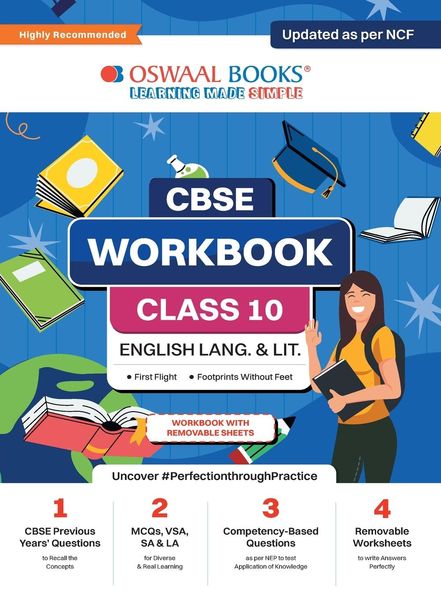 Oswaal CBSE Workbook | English Language and Literature | Class 10 | Updated as per NCF | For better results | For 2024 E