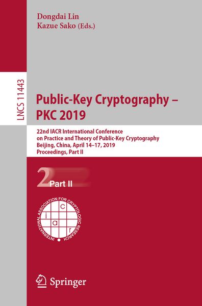 Produktbild: Public-Key Cryptography &ndash; PKC 2019