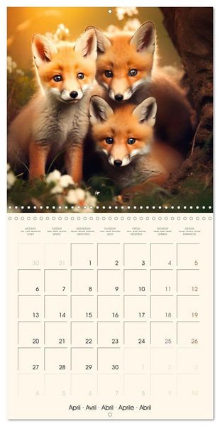 Produktbild: Les renards, des cr&eacute;atures si mignonnes (Calendrier mural carr&eacute; 2026 30x30 cm) Calendrier double avec une page pour vos prises de notes