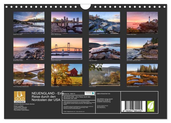 Produktbild: NEUENGLAND - Eine Reise durch den Nordosten der USA (Wandkalender 2026 DIN A4 quer), CALVENDO Monatskalender