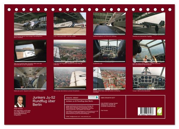 Produktbild: Junkers Ju-52 Rundflug &uuml;ber Berlin (Tischkalender 2026 DIN A5 quer), CALVENDO Monatskalender