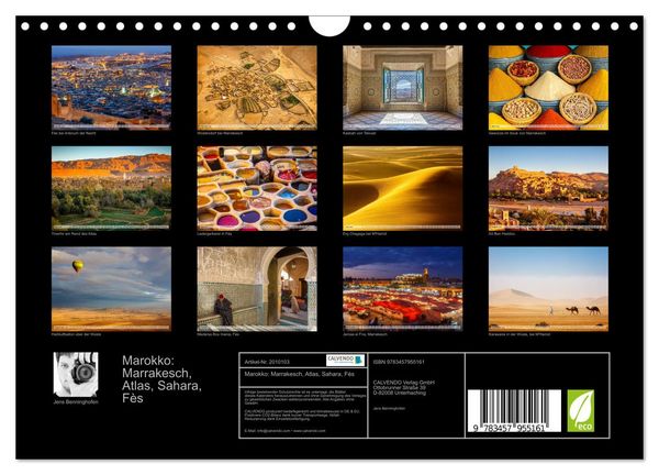 Produktbild: Marokko: Marrakesch, Atlas, Sahara, F&egrave;s (Wandkalender 2026 DIN A4 quer), CALVENDO Monatskalender