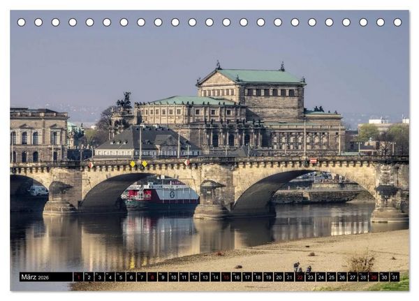 Produktbild: Dresden - Wundersch&ouml;nes Elbflorenz (Tischkalender 2026 DIN A5 quer), CALVENDO Monatskalender
