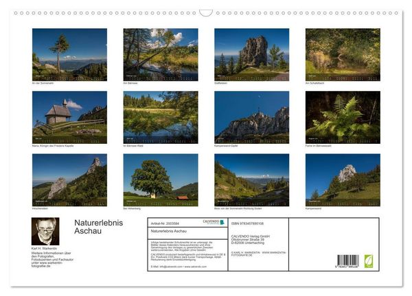 Produktbild: Naturerlebnis Aschau (Wandkalender 2026 DIN A2 quer), CALVENDO Monatskalender
