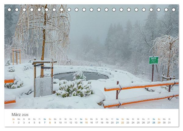 Produktbild: Oberhof - Urlaubsparadies am Rennsteig (Tischkalender 2026 DIN A5 quer), CALVENDO Monatskalender