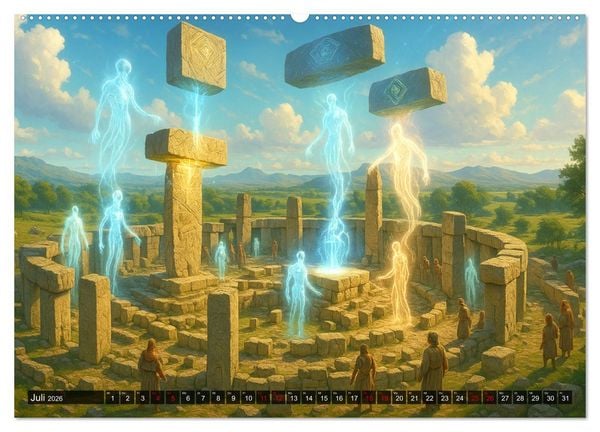 Produktbild: R&auml;tsel aus Stein - Uralte Baukunst neu gedacht (Wandkalender 2026 DIN A2 quer), CALVENDO Monatskalender