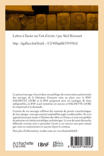 Produktbild: Lettres &agrave; Xavier sur l'art d'&eacute;crire