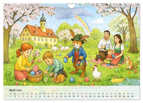 Produktbild: Bayrische Wimmelbilder - Wo Heimat lebendig wird (Wandkalender 2026 DIN A4 quer), CALVENDO Monatskalender