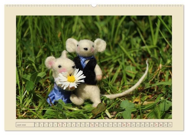 Produktbild: Bei Familie Maus zuhaus (hochwertiger Premium Wandkalender 2026 DIN A2 quer), Kunstdruck in Hochglanz