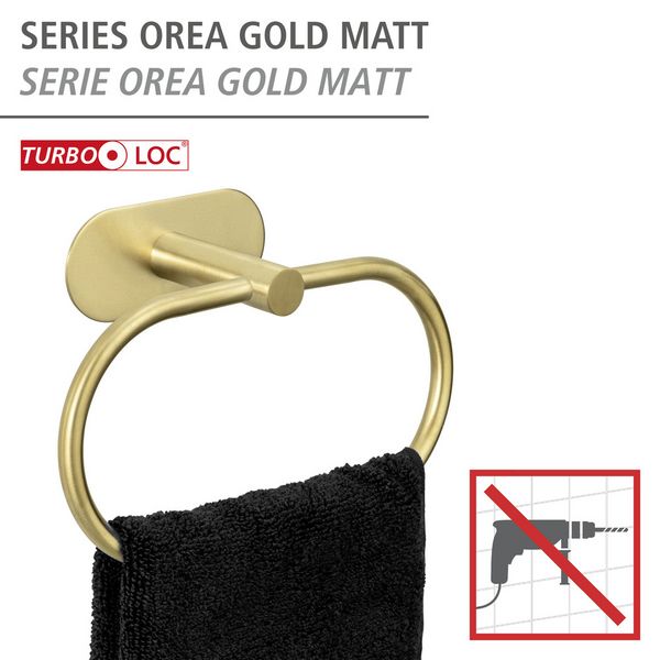 Produktbild: Turbo-Loc&reg; Handtuchring Mod. Orea Gold Matt, Befestigen ohne bohren