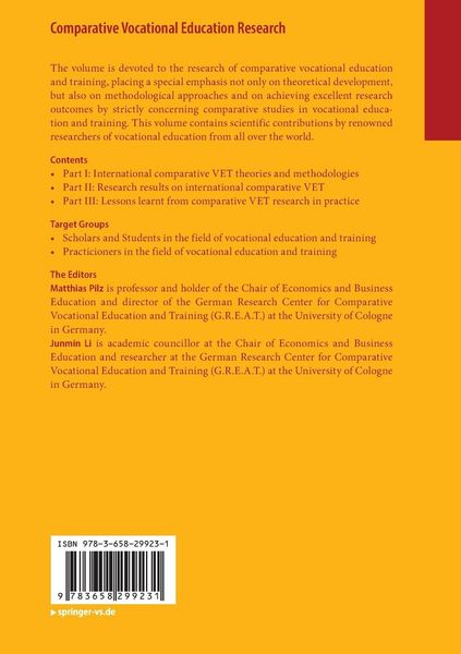 Produktbild: Comparative Vocational Education Research