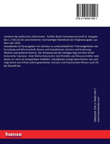 Produktbild: Lehrbuch der politischen Oekonomie