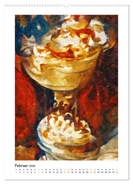 Produktbild: Eisbecher-Tr&auml;ume - Kunstvoll gemalte Eiskreationen in Acryl (hochwertiger Premium Wandkalender 2026 DIN A2 hoch), Kunstdruck in Hochglanz