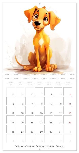 Produktbild: Chiens joyeux (Calendrier mural carr&eacute; 2026 30x30 cm) Calendrier double avec une page pour vos prises de notes