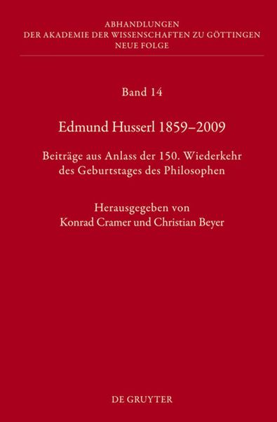 Produktbild: Edmund Husserl 1859&ndash;2009