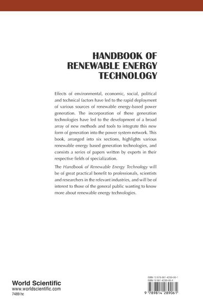 Produktbild: HANDBOOK OF RENEWABLE ENERGY TECHNOLOGY