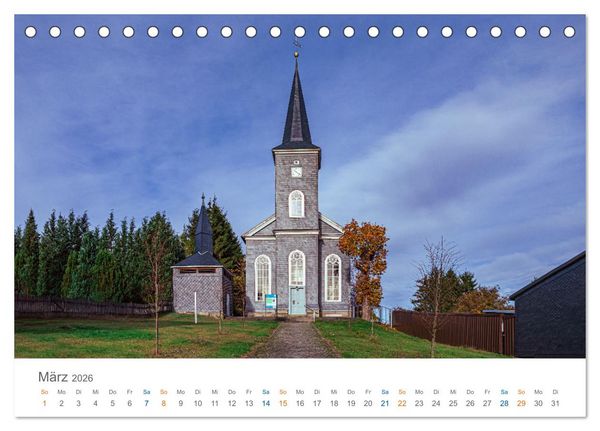 Produktbild: Rennsteig - Weitwanderweg (Tischkalender 2026 DIN A5 quer), CALVENDO Monatskalender