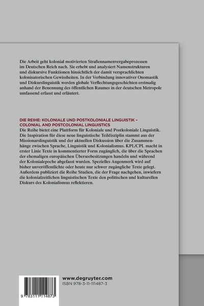 Produktbild: Koloniale Stra&szlig;ennamen