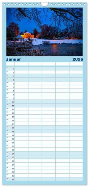 Produktbild: Familienplaner 2026 - Blickfang Darmstadt! mit 5 Spalten (Wandkalender, 21 x 45 cm) CALVENDO