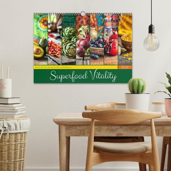 Produktbild: Superfood Vitality - Die Kraft der Superfoods in KI-Bildern (Wandkalender 2027 DIN A3 quer), CALVENDO Monatskalender