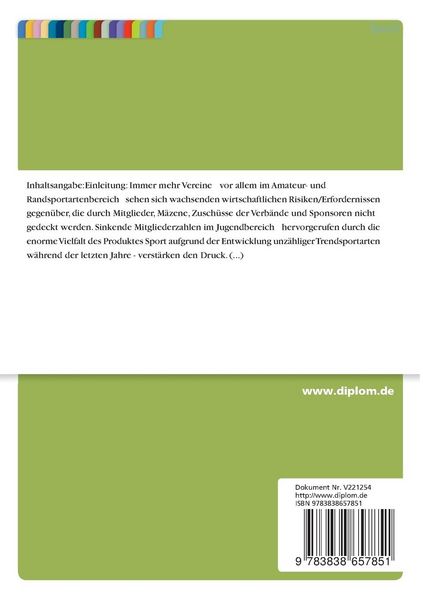 Produktbild: Finanzierungsproblematik aufgrund von Marketingdefiziten im (Sport-) Vereinsmanagement