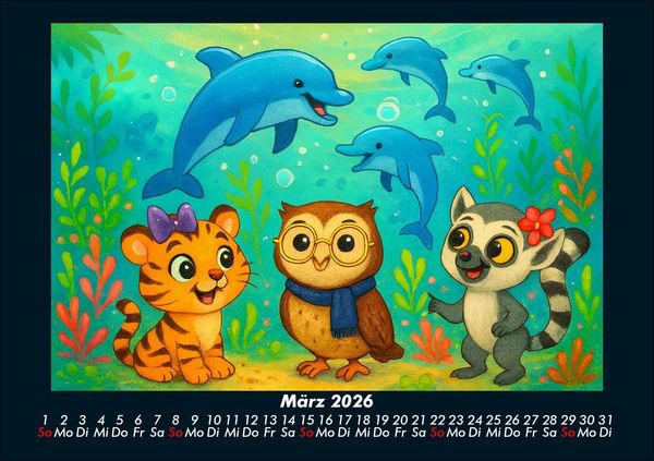 Produktbild: Tina, Ollie & Lulu - Unterwasserwelten 2026 Fotokalender DIN A5