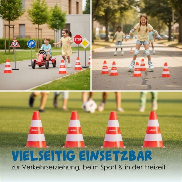 Produktbild: alldoro - Pylonen, 4er Set Leitkegel 18 cm