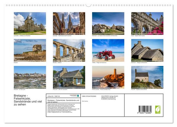 Produktbild: Bretagne - Felsenk&uuml;ste, Sandstr&auml;nde und viel zu sehen (hochwertiger Premium Wandkalender 2026 DIN A2 quer), Kunstdruck in Hochglanz