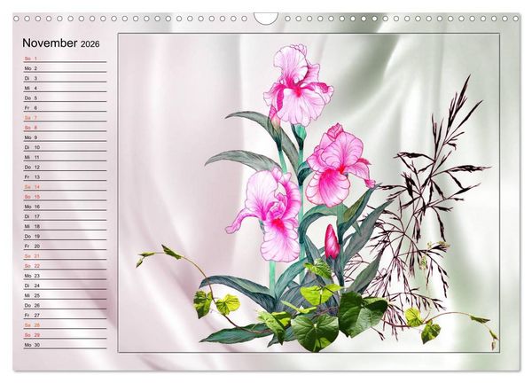 Produktbild: Blumen-Zeichnungen (Wandkalender 2026 DIN A3 quer), CALVENDO Monatskalender