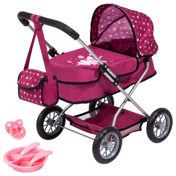 Produktbild: Idena Puppenwagen Smarty mit Tasche und Korb 58x37,5x57cm