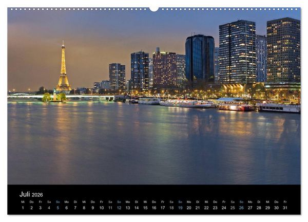 Produktbild: Paris bei Nacht 2026 (hochwertiger Premium Wandkalender 2026 DIN A2 quer), Kunstdruck in Hochglanz